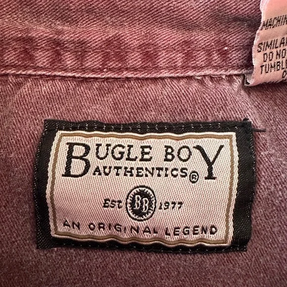 Vintage Bugle Boy Button Up Shirt | 90s Short Sleeve Cotton | M - Picture 6 of 8